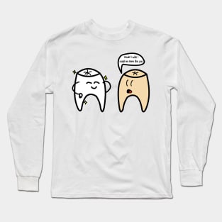 Clean & Dirty Teeth Comic Long Sleeve T-Shirt